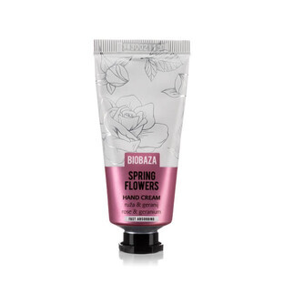 Natural hand cream with rose and geranium, Biobaza, 30 ml
