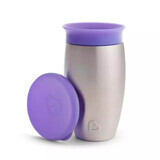 Miracle 360 Stainless Steel Training Cup, +12 months, Purple, 296 ml, Munchkin