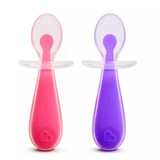 Set of 2 baby spoons Gentle Scoop, +6 months, Pink/Purple, Munchkin