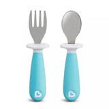 Raise Baby Fork and Spoon Set, 12months+, Blue, Munchkin
