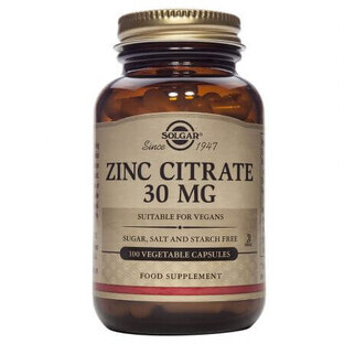 Zinc Citrate, 30 mg, 100 capsules, Solgar
