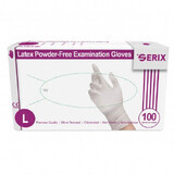 Set 100 Latex Examination Gloves Nepudrate 5.7g White SERIX (M)