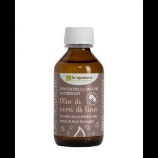 Organic linseed oil for dry and brittle hair, 100 ml, La Saponaria
