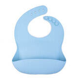 Adjustable soft silicone baby bib, Bleu, Oaki