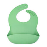 Adjustable soft silicone baby bib, Pale Green, Oaki