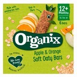 Organic whole oat bars with apples and oranges, +12 months, 6 bars x 23 g, Organix