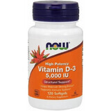 Vitamine D3 5000 IE x 120 zachte cps, Now Foods