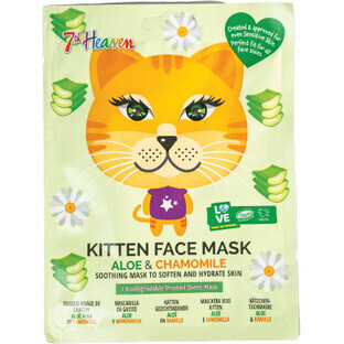 7th Heaven Masque pour adolescents en tissu Kitten, 1 pièce
