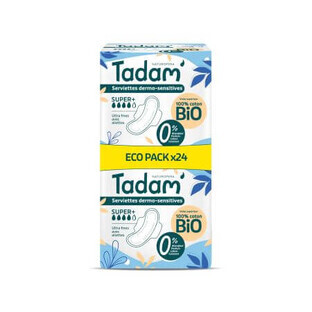 Assorbenti biologici ipoallergenici, Ultra Super +, 24 pezzi, Tadam