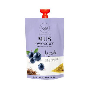Purea di frutta, mirtilli con scaglie di miglio e semi di lino, 100g, Foods By Ann