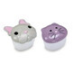 Set de 2 comederos, Bulldog y Gato, Miel
