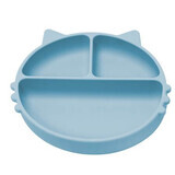Compartmentalized silicone plate with suction cup Kitty, 6 months+, Aqua Blue, Appekids