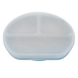 Compartmentalized silicone plate with suction cup and lid, 6 months+, Aqua Blue, Appekids