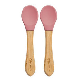 Bamboo spoon set, 6 months+, Old Rose, Appekids