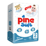 PINE Mini pañales 3-6 kg talla 2 x 52 unid.