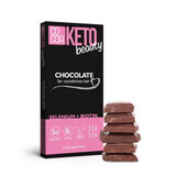 Organic chocolate enriched with selenium and biotin Beauty, Keto, 40 g, Cocoa