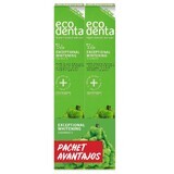 Impacco di dentifricio con oli di bergamotto, limone e kalident Exceptional Whitening, 75 ml + 75 ml, Ecodenta