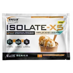 Proteine isolate del siero di latte in polvere al gusto di gelato alla vaniglia Isolate-X5, 33 g, Genius Nutrition