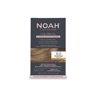 Coloration permanente sans ammoniaque à base d'huile 8.0 Light Blonde, Noah Color in Oil, 135 ml