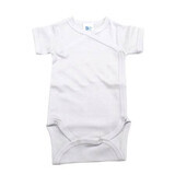 Rib cotton bodysuit with short sleeve, 0-3 months, White, Baltic Baby