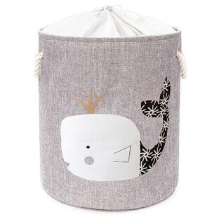 Foldable basket for storing toys with a rope, Whale, Sipo