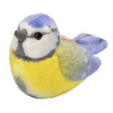 Plush toy Bird with sounds, 17 cm, Blue Pipit, Wild Republic