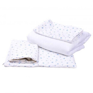 Beddengoed met 5 stukken, 120 x 60 cm, model Stelute Bleu, Fic Baby