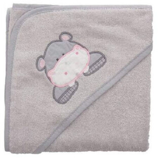Lisa hooded towel, Grey, 75x75 cm, Fillikid
