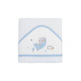 Amigos hooded towel, White/Blue, Bimbi Pirulos