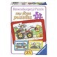 Puzzle pelleteuse, tracteur et dumper, 3x6 pièces, Ravensburger