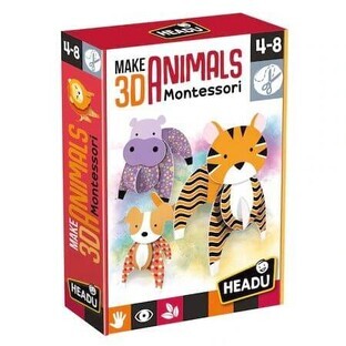 Montessori Puzzle - 3D Animals, +4 years, Headu