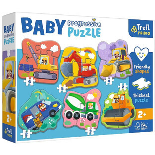 Puzzle Primo Baby Progresivo, 2 años+, Vehículos, Trefl