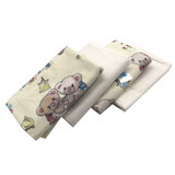 Teddy Bear patterned feather diaper, 4 pcs, 70x80 cm, Baltic Bebe