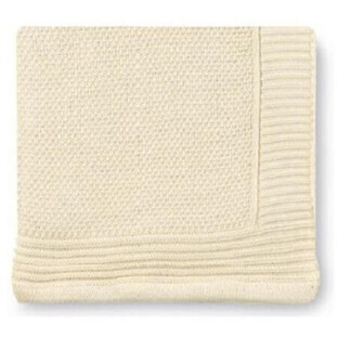 Coperta in cotone lavorato a maglia Crem, 95 x 95 cm, Pirulos