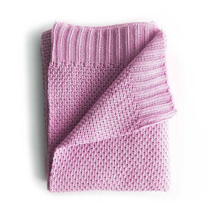 Couverture tricotée en coton mousse, 80x100 cm, Rosa, Tuxi Brands