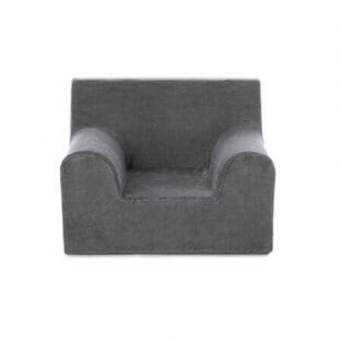 Children's velvet armchair, Grey, Twindeco