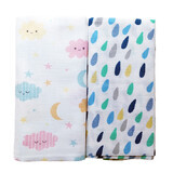 2er-Set Musselin-Babydecken, 75x100 cm, Unisex, Tuxi Brands
