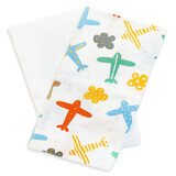 Set of 2 muslin baby blankets, 75x75 cm, for Boys, Tuxi Brands
