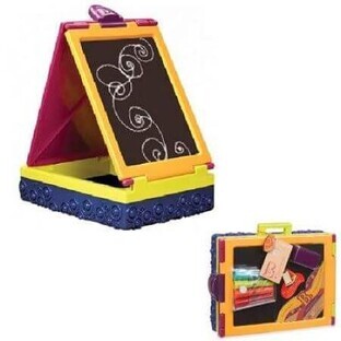 Portable writing board with markers and chalk, B.Toys