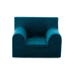 Samt-Sessel für Kinder, Petrol Blau, Twindeco