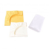 Set of 2 crib sheets + waterproof cover, 120x60 cm, Yellow/Cream, Fic Baby