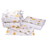 Complete set of bed linen and crib covers, 120 x 60 cm, Bee model, Fic Baby