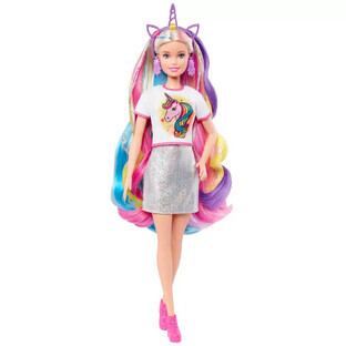 Play set, Barbie doll with shiny hair