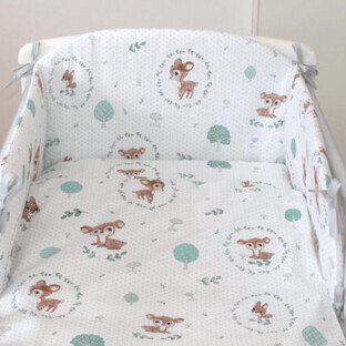 Beddengoedset met zijbescherming, Klein hert, 120 x 60 cm, Amy