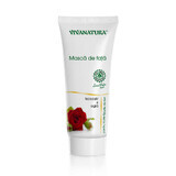 Face mask with rose and active clay, 75 ml, Vivanatura