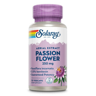 Passion Flower (Floarea-pasiunii)  250mg Solaray, 30 capsule, Secom