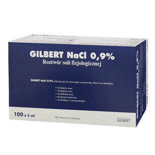 Gilbert NaCl 0.9%, Saline, 5 ml x 100 vials