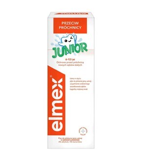Elmex Junior, colutorio para niños de 6 a 12 años, con aminofluoruro, 400 ml