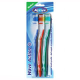 Beauty Formulas Active Oral Care, cepillo de dientes, Acción Onda, Mediano, 3 piezas