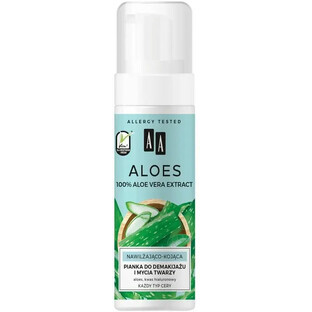 AA Aloe Vera 100% Make-up und Gesichtsreinigungsschaum - Feuchtigkeitsspendend und Beruhigend, 150ml
